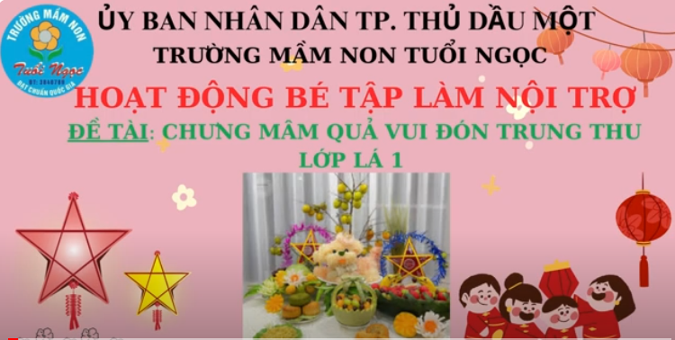 Bé tập làm nội trợ " chưng mâm ngủ quả"